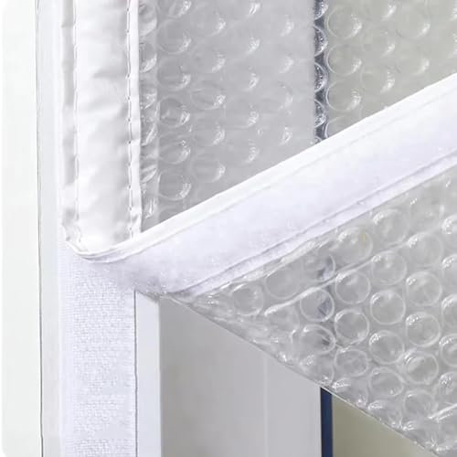 Thermovorhang,Winter-fenster-isolierset,Fenster Isolierfolie,Hält Kälte oder Hitze Fern Selbstklebend Fensterschutz,Winter Winddichte Kälteschutz Kunststoff-Fensterabdeckung (110cm x 150cm)