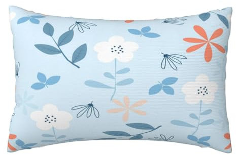 Kissenbezug 40x60 cm 2er Set Herbst Deko Kissen Blau, Blume Kissenbezug, Rechteckig Kissenbezüge, Weicher Sofakissen, Kissenhülle Herbst, Zier Kissen Aesthetic, Couch Deko Schlafzimme Gifts, J593