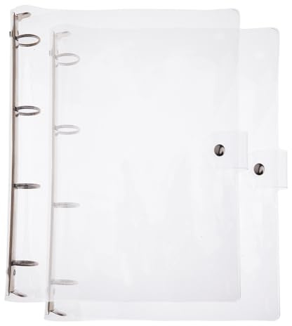 SUPERFINDINGS 2 Coperture per Raccoglitori A4 Trasparente PVC 6 Anelli Raccoglitore per Fogli Sciolti e Agenda Da 31.5x26.5x3cm Rotondo