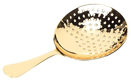 Cuchara Espumadora de Colador Julep de Acero Inoxidable para Barra de Cócteles (oro platino)