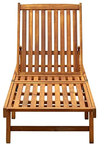 HETFTJN Outdoor Sessel Gartenliegen Gartenstuhl Saunaliege - Sonnenliege Akazie Massivholz für Outdoor Camping Balkon Garten