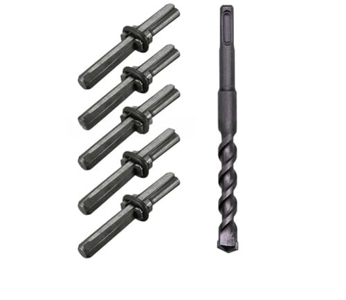 ZSjing 5 + 1PCS Rock Spaltkeile Und Bohrhammer Bohrer Keil Und Feder Distanzscheiben Stein Splitter Werkzeuge for Granit Beton(6PCS 18mm)