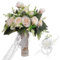 Bouquet de roses artificielles au poignet pour mariée - Bouquet de roses artificielles en soie au toucher réaliste - Bouquet romantique pour décoration de maison, de fête de mariage (champagne)