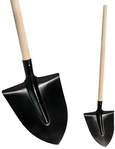 Crisalide® - Badile Nero Super Resistente In Acciaio 30x29 cm, Completo Di Manico In Legno Da 135cm, Versatile per Uso Agricolo, Giardinaggio e Lavori Pesanti, Multiuso, Pala da Neve,