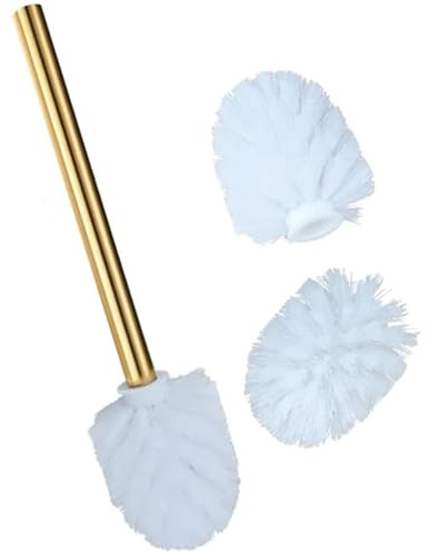 Vobumix Goldene Toilettenbürste, Toilettenschüsselbürste 3 Ersatzbürsten, Toilettenschüssel-reinigungsbürste, Toilettenwäscher, Heim-sanitärzubehör