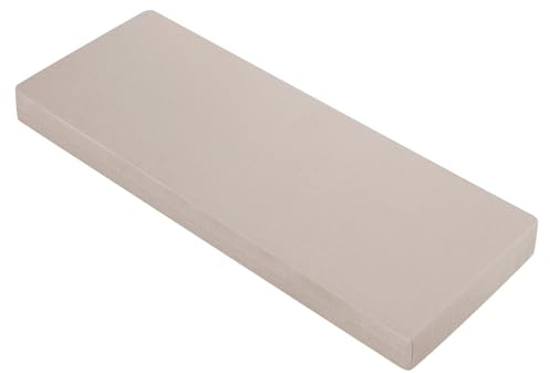 Coussin de banc en lin 100x40x5 cm, coussins d'assise d'intérieur renforcés et respirants, coussin de banc haute densité avec dessous antidérapant, coussin d'intérieur pour baie vitrée(chamel)