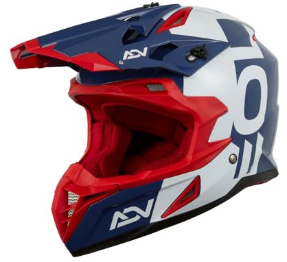 EOLE Casco Cross Advance Azul y Rojo - Homologado ECE R 22.06 - XS (53-54 cm) - Carcasa ABS