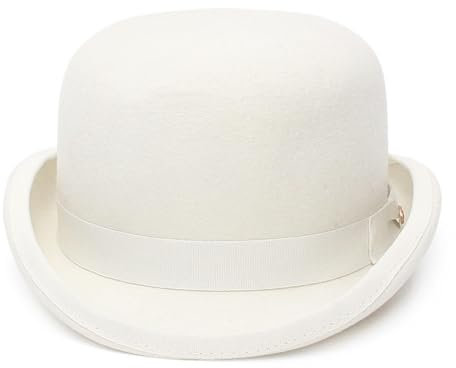 WUFANGBU Fedora Trilby Filzhut Hut Weißer Hut Dome Hat Damenmode Hut Xl-61Cm Weiß