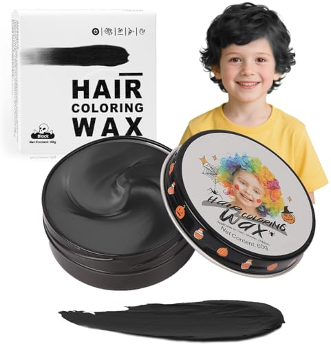 Kinder Schwarz Temporäre Haarfarbe, Black Color Frisur Pomade, Styling Haare Färben Cream, Frauen Männer Instant Haartönung Dye, Jungen Mädchen DIY Haar Wachs Mud für Halloween Cosplay Party