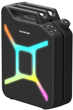 ULTIMEA Go Enceinte Bluetooth Portable d'extérieur, 300W Partybox sans Fil avec Bass Boost, Lumières RGB, TWS, Mode Auracast, Entrée Micro/Guitare, App Contrôle, 16 Heures d’autonomie, IPX4 (Noir)