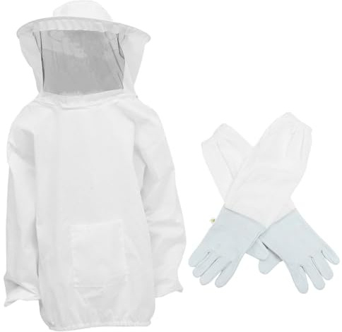 VILLCASE Vêtements Apiculteur Respirant et Résistant avec Manches de Protection Combinaison Deux pour Apiculture Professionnelle Protection les Piqûres pour Apiculteurs