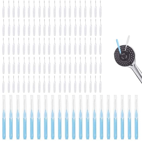 120 PCS Shower Head Cleaning Tools Kit, Shower Head Cleaning Brush 2 Styles Shower Head Cleaner for Holes, Anti-Clogging Tiny Brushes for Cleanings for Faucets Charging Ports Sinks