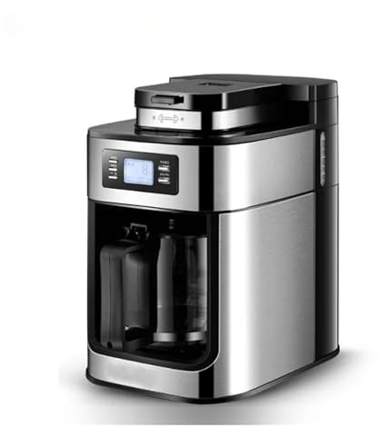 LZHAOHE Automatic Drip Coffee Maker with Built In Grinder, 2 in 1 Coffee and Tea Machine for Household