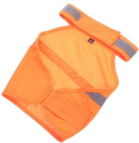 jojofuny Reflektierende Sicherheitsweste Hund Verstellbare Atmungsaktive Hundeschutzweste Fluoreszierendes Orange S für Spaziergänge Joggen und Outdoor Aktivitäten
