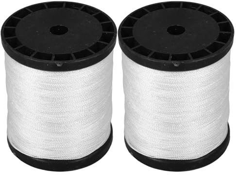 Healeved Cordel de Construcción de Nylon Resistente, 2 Rollos (70 M), Cuerda Duradera para Albañilería, Bricolaje y Jardinería, Línea de Cuerda para Proyectos Interiores y