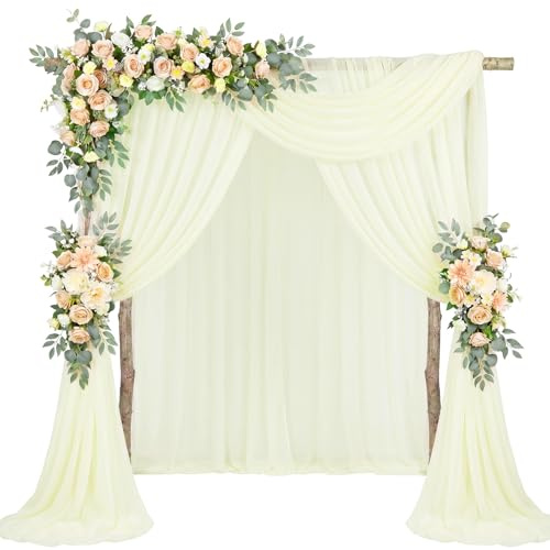 Huiguli 1000x160 cm Tüllstoff Hochzeit Vorhang Hellgelb
