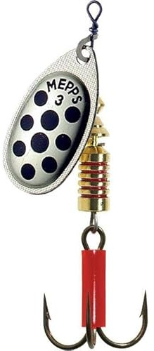 Cuiller Tournante A Palette Ovale - Mepps Aglia N°2-4,5G - Argent Points Noirs