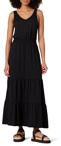 Amazon Essentials Maxi Abito Estivo Senza Maniche con Elastico in Vita (Taglie Forti Disponibili) Donna, Nero, XXL