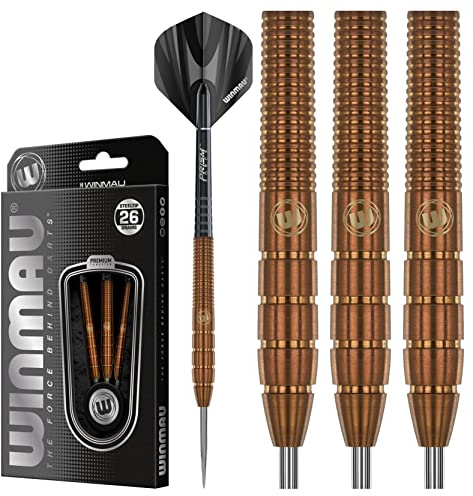 WINMAU Darren Herewini 26 Gramm Profi Wolfram Softip Dartpfeile Set mit Flights und Schäfte