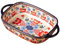 Baking Dish, 1900ml Heat-resistant Ceramic Oven Dish with Dual Handles, Flower Print Rectangle Lasagne Dish, Non Slip Washable Casserole Dishes for Oven, Large Baking Dish