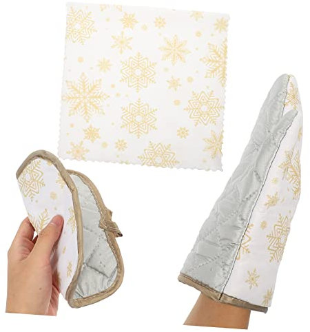 GETAJGHSD 1set Christmas Kitchen Baking Towel Heat-resistant Oven Mitts Pot Holders and Baking Towels for Safe Cooking