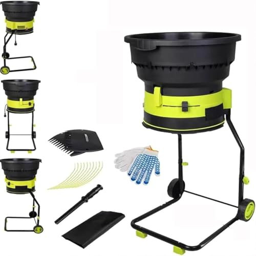 broyeur de jardin haute puissance 2500 W,Broyeur de feuilles électrique,broyeurs de feuilles 8000 tr/min, broyeurs et broyeurs avec roues, sac de rangement 114 x 53 x 57 cm,30MPowerCord