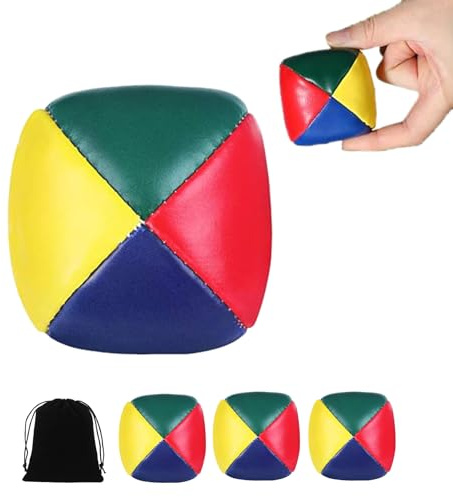 KSVFTB Juggling Balls, Juggling Balls for Adults Set of 4 with Storage Bag, 5cm Durable Soft Smooth Jugg Ball, Designed for Beginners Adults to Safely Practise at Home