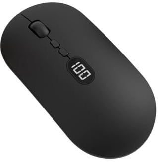 Fangxuee Ratón Inalámbrico para Computadora con de Batería Visible, Recargable, 2,4 G, USB, Portátil, Silencioso para PC, Portátil A