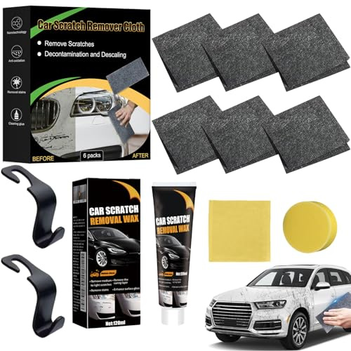 Nano Sparkle Tuch Auto Kratzer Original, Kratzer Entferner Auto, Car Scratch Remover, Autolack Kratzer Entferner, Nanosparkle-Tuch, Autopolitur Kratzer Entfernen (1 Box+1 Pcs Kratzcreme)