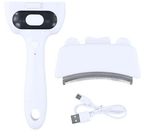 Ziyonix Dampfbürste für Hunde Katzen, Unterfellbürste Katze, Zwei-Geschwindigkeits Dampfbürste, Fellpflegebürste mit Dampf für Langhaar/Kurzhaar Hunde Katze, USB Aufladbar