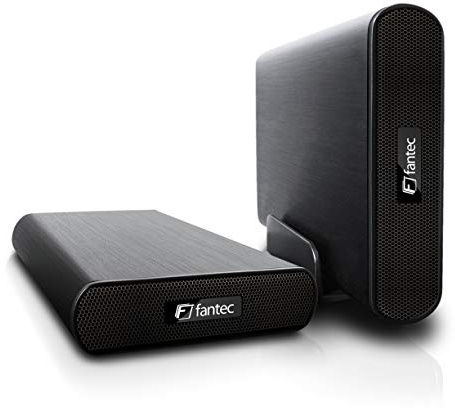 FANTEC 1700 DB-AluAir U3e Externes Festplattengehäuse (für den Einbau einer 8,89 cm (3,5 Zoll) SATA Festplatte, USB 3 SUPERSPEED und eSATA Anschluss, Aluminium Gehäuse) schwarz