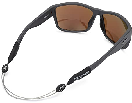 Pilotfish No Tail Adjustable Eyewear Retainer Cable Strap: Sunglasses, Eyeglasses, Glasses (16 Inch, Gunmetal Gray)