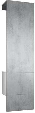 Vladon Garderobe Carlton Set 5, Made in Germany, Garderobenset bestehend aus 1 Garderobenpaneel mit integrierter Tür und 1 Kleiderstange, Weiß matt/Beton Oxid Optik (52 x 193 x 35 cm)