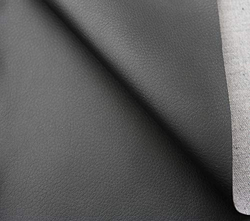 Kunstleder Möbel Textil Meterware Polster Stoff PU SOFT (Schwarz)