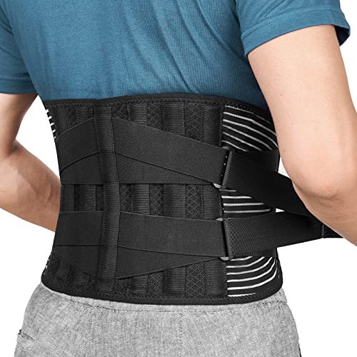 FREETOO Ceinture Lombaire Ceinture de Soutien Lombaire Maintenir Bien Les Lombaires 4 Ressorts Soutien Sangle Double Réglable pour Homme et Femme