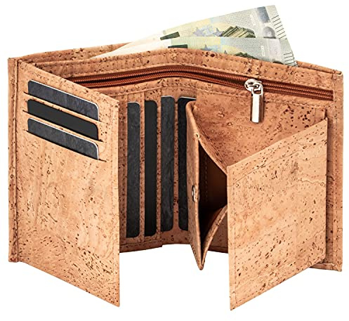Simaru Herren Geldbeutel, Kork Geldbörse RFID Secure, Premium Portemonnaie, nachhaltig, langlebig, robust & wasserabweisend