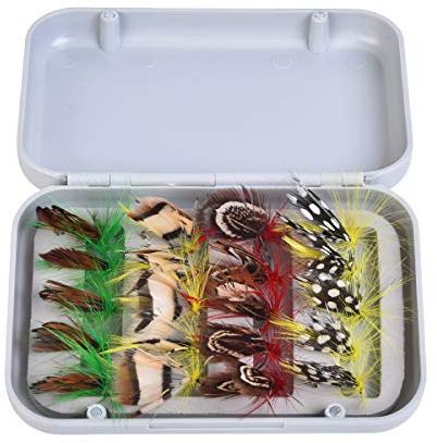 CHSEEO 20 Stück Angel-Fliegen Kunstköder Set Angel-Köder Fliegen Forellenköder Fliegen Fischen Köder Haken Perfekt zum Zander Angeln Barsch Forelle Dorsch Angelzubehör Angelset #2