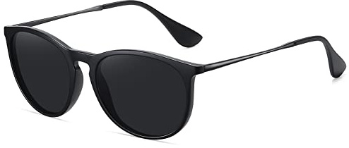 WOWSUN Polarisierte Sonnenbrille für Frauen Vintage Retro Runde verspiegelte Gläser