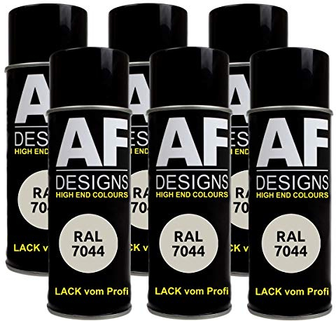 Alex Flittner Designs 6 x RAL vernice spray per auto vernice colorata vernice spray RAL 7044 grigio seta opaco