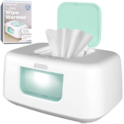 TinyBums Värmare & Dispenser för Babyservetter med LED-färgskiftande ljus och Av/På-knapp – Jool Baby (Aqua)