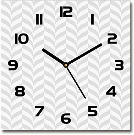 Tulup Glasuhr - 30x30cm - Schwarze Zeigern - Wanduhr Wandkunst Bild Gehärtetem Glas Uhr Echtglas Küche Wohnzimmer - Geometrischer Hintergrund