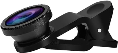 Hemobllo Kit D'objectifs pour Smartphone 3 Pièces Fisheye Macro Grand Angle, Adultes, Aluminium, Clip, Portable, Noir, Compatible Téléphones Portables