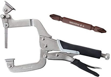 Sargento de ángulo doble, herramientas de abrazadera de ángulo recto ajustables multifuncionales de acero con alto contenido de carbono para ingeniería, soldadura, carpintero, encuadre fotográfico