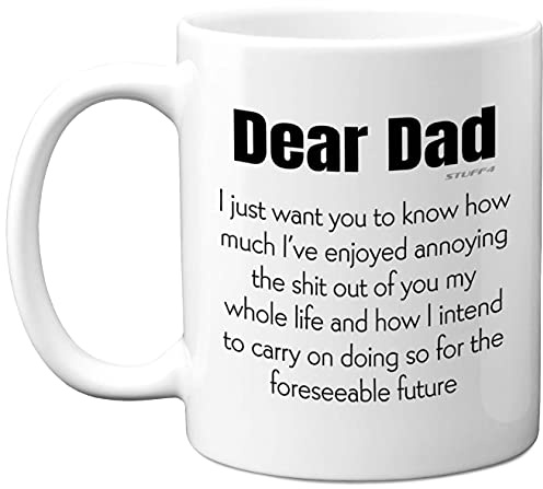 Stuff4 Dear Dad Mug from Daughter and Son | Fathers Day Mug, Christmas Birthday Gift Gifts from Son, Dishwasher Microwave Safe Coffee Tea Cup Made in UK