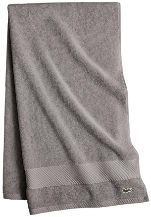 Lacoste Heritage 100% Supima Cotton Bath Sheet, Meteorite, 35 x 70 – Highly Absorbent & Quick Drying, Premium Super Soft Bath Towel, Bathroom Essential, Gift for All Occasions, Machine Washable