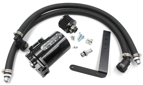 YZQPNB Oil Catch Can Passenger Side Oil Separator Tank with Breather Filter, Sight Glass Fits Ford F150 5.0L/2.7EB/3.5EB 2011-2023, Raptor 3.5L Ecoboost 2017-2023, Expedition 3.5L EcoBoost 2018-2023