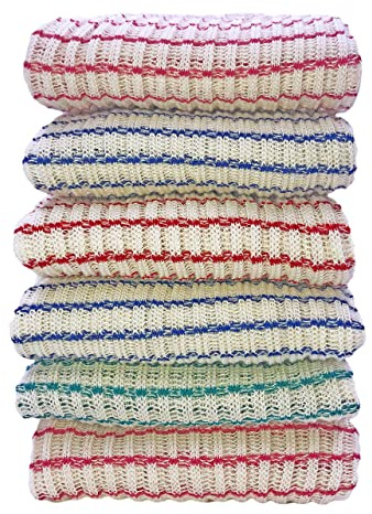 B53 6-Pack Textured Multicolored Dish Cloths Kitchen Towels for Washing, Dusting, and Household Cleaning