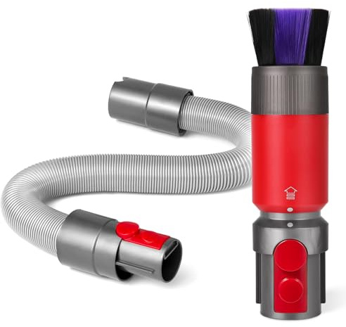 Cepillo de polvo + manguera de extensión flexible compatible con aspiradora Dyson Outsize / V7 / V8 / V10 / V11 / V15, cepillo de cerdas suaves, piezas de repuesto para aspiradora inalámbrica