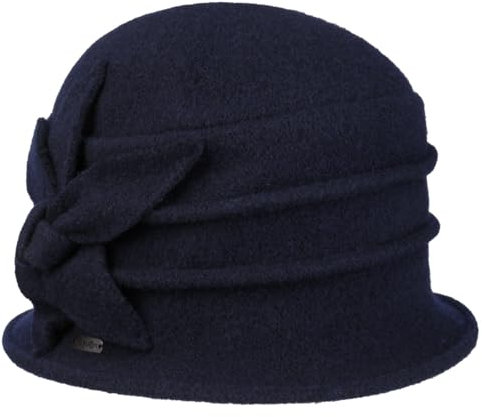 McBURN Maliva Walkhut Wollhut Damenhut Glockenhut Damen - Made in Italy Winter Herbst-Winter - One Size dunkelblau