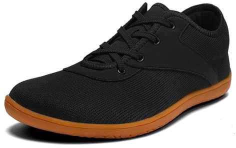 Minimalistiska barfotaskor unisex | Zero Drop Sole | bred tåbox | vandringsskor för vandringsskor för vandringsskor för kvinnor och män, Svart, 41.5 EU Bred